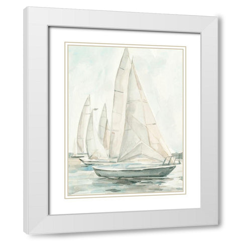 Soft Sail II White Modern Wood Framed Art Print with Double Matting by Scarvey, Emma