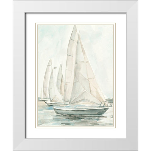 Soft Sail II White Modern Wood Framed Art Print with Double Matting by Scarvey, Emma