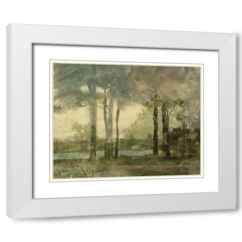 Sunset Pond IV White Modern Wood Framed Art Print with Double Matting by Stellar Design Studio