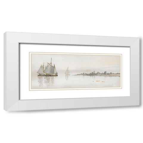 Mystic Sail II White Modern Wood Framed Art Print with Double Matting by Stellar Design Studio