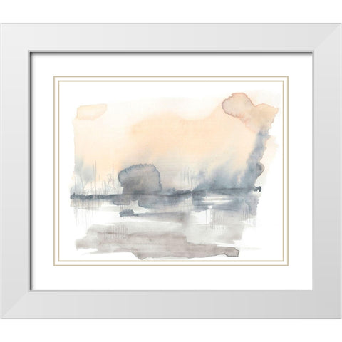 Blush Haze I White Modern Wood Framed Art Print with Double Matting by Goldberger, Jennifer