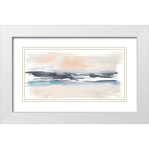 Wending Horizon II White Modern Wood Framed Art Print with Double Matting by Goldberger, Jennifer