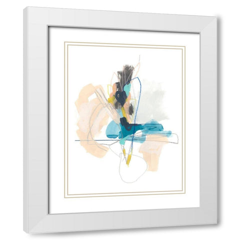 Static Energy II White Modern Wood Framed Art Print with Double Matting by Vess, June Erica