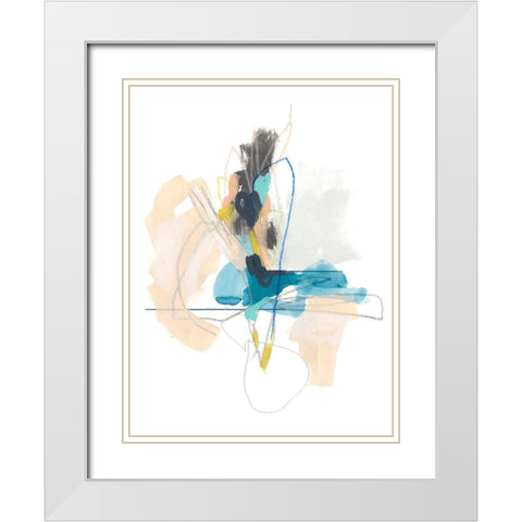 Static Energy II White Modern Wood Framed Art Print with Double Matting by Vess, June Erica