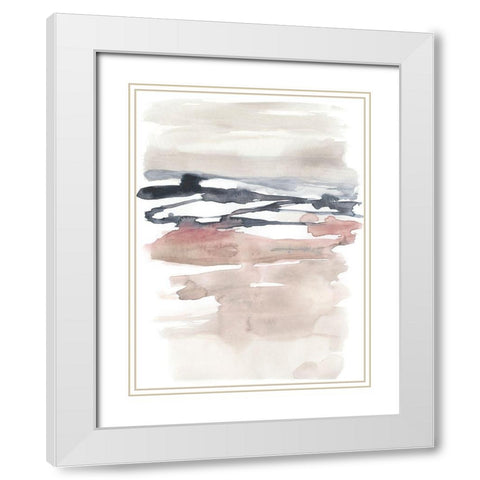 Tiered Horizon Line II White Modern Wood Framed Art Print with Double Matting by Goldberger, Jennifer