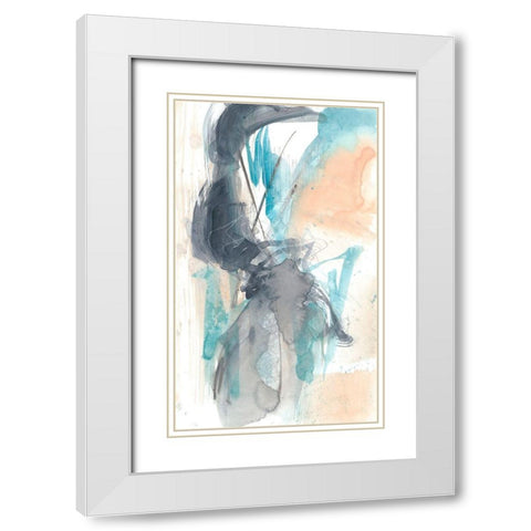 Scribble and Splash II White Modern Wood Framed Art Print with Double Matting by Goldberger, Jennifer