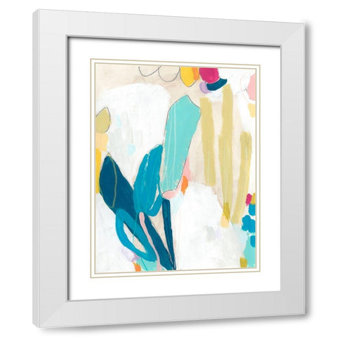 Mosaic Dream II White Modern Wood Framed Art Print with Double Matting by Vess, June Erica