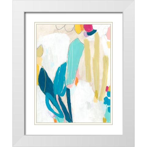 Mosaic Dream II White Modern Wood Framed Art Print with Double Matting by Vess, June Erica