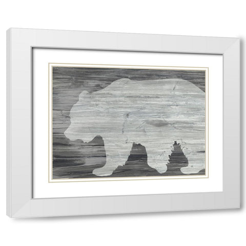 Vintage Plains Animals I White Modern Wood Framed Art Print with Double Matting by Vess, June Erica