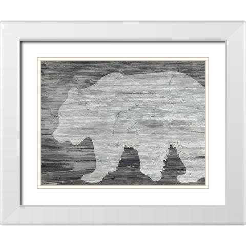 Vintage Plains Animals I White Modern Wood Framed Art Print with Double Matting by Vess, June Erica