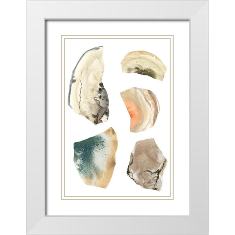 Geode Segments I White Modern Wood Framed Art Print with Double Matting by Vess, June Erica