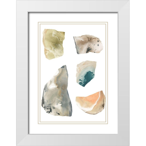 Geode Segments III White Modern Wood Framed Art Print with Double Matting by Vess, June Erica