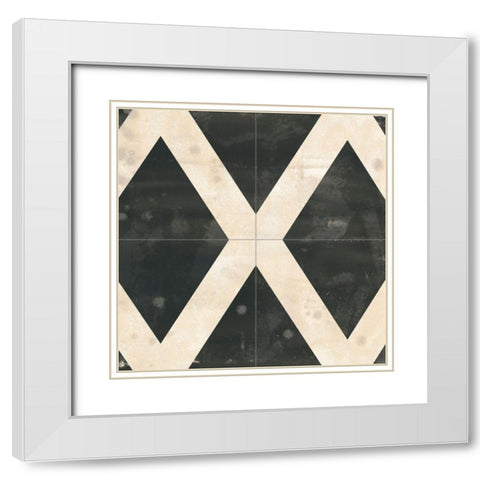 Midnight Parquet III White Modern Wood Framed Art Print with Double Matting by Vess, June Erica