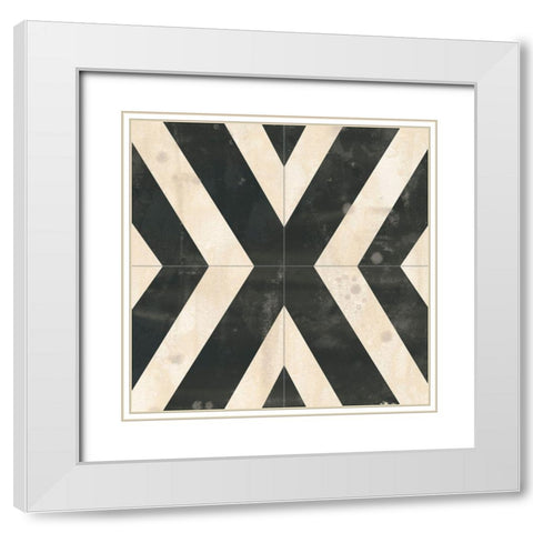 Midnight Parquet IV White Modern Wood Framed Art Print with Double Matting by Vess, June Erica