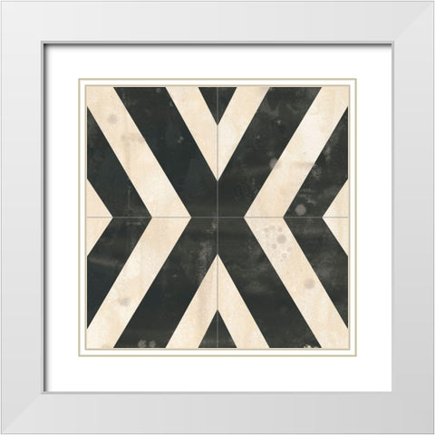 Midnight Parquet IV White Modern Wood Framed Art Print with Double Matting by Vess, June Erica