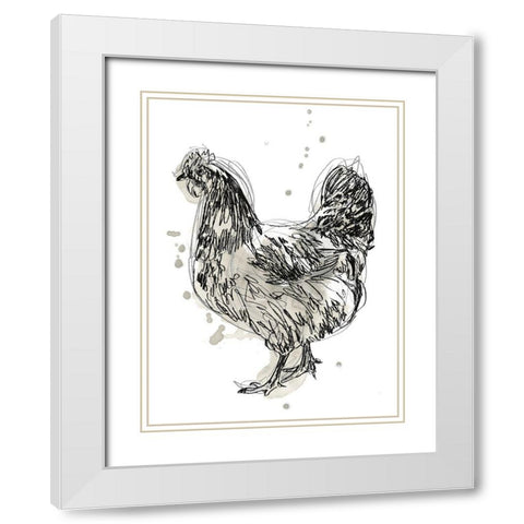 Feathered Fowl IV White Modern Wood Framed Art Print with Double Matting by Vess, June Erica