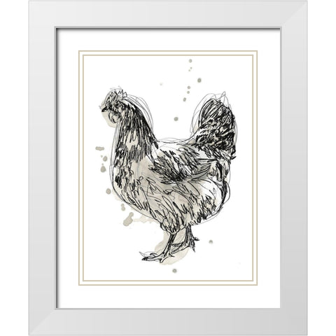 Feathered Fowl IV White Modern Wood Framed Art Print with Double Matting by Vess, June Erica