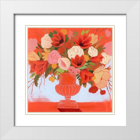 Blossoms on Fire I White Modern Wood Framed Art Print with Double Matting by Popp, Grace