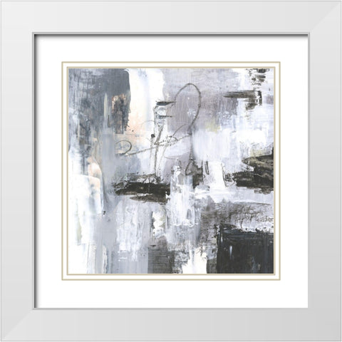 Cinder Composition I White Modern Wood Framed Art Print with Double Matting by Borges, Victoria