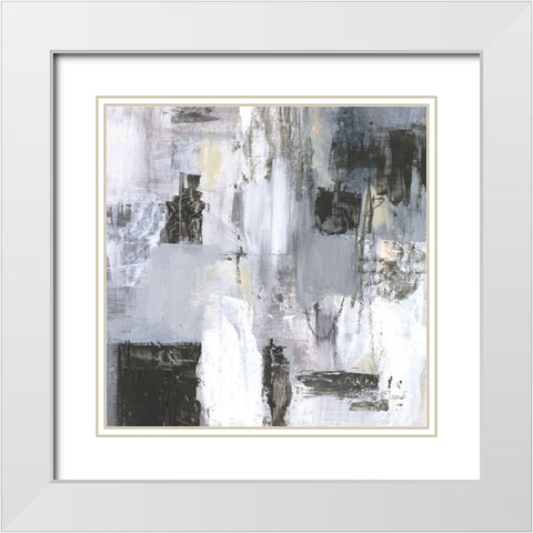 Cinder Composition II White Modern Wood Framed Art Print with Double Matting by Borges, Victoria