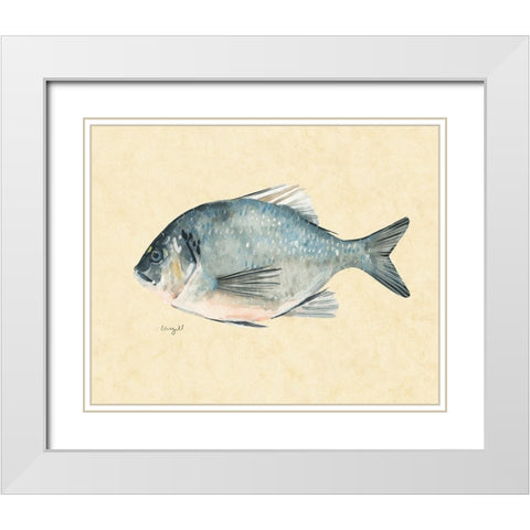 Catch of the Day I White Modern Wood Framed Art Print with Double Matting by Scarvey, Emma