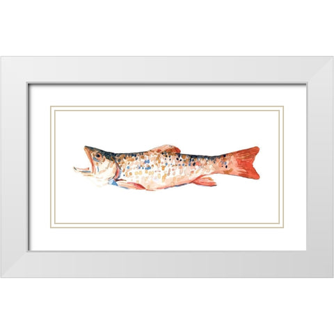 Freckled Trout I White Modern Wood Framed Art Print with Double Matting by Scarvey, Emma