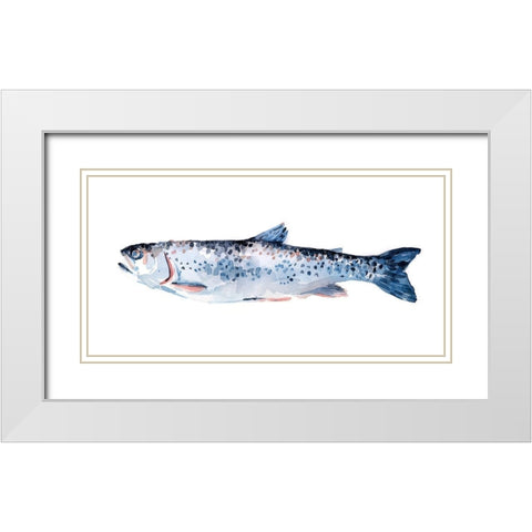 Freckled Trout III White Modern Wood Framed Art Print with Double Matting by Scarvey, Emma