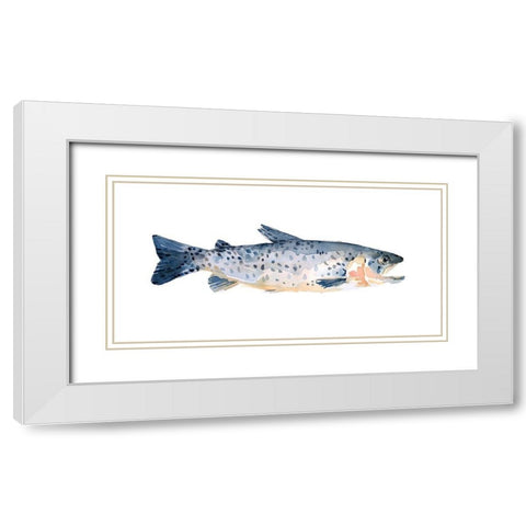 Freckled Trout IV White Modern Wood Framed Art Print with Double Matting by Scarvey, Emma