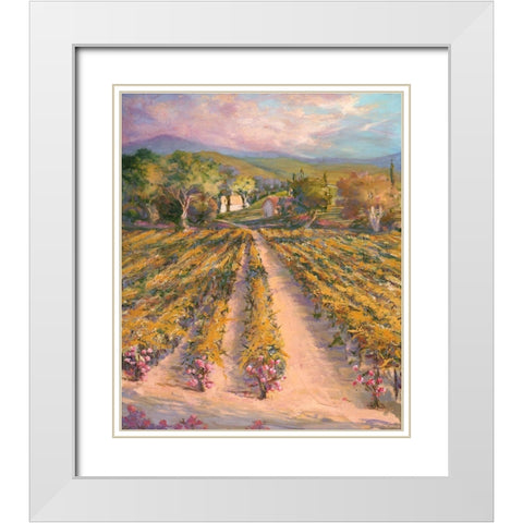 Tranquil Wine Country II White Modern Wood Framed Art Print with Double Matting by Kiggins, Debbie