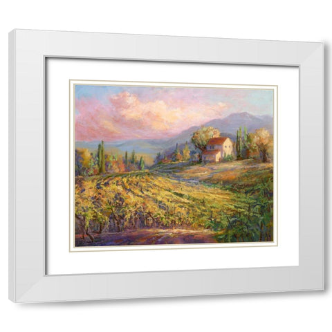 Tranquil Wine Country III White Modern Wood Framed Art Print with Double Matting by Kiggins, Debbie