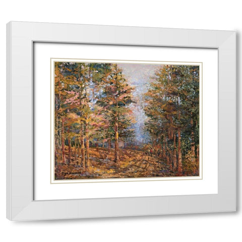 Natures Morning I White Modern Wood Framed Art Print with Double Matting by Kiggins, Debbie