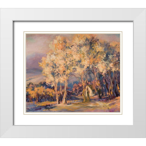 Natures Morning II White Modern Wood Framed Art Print with Double Matting by Kiggins, Debbie