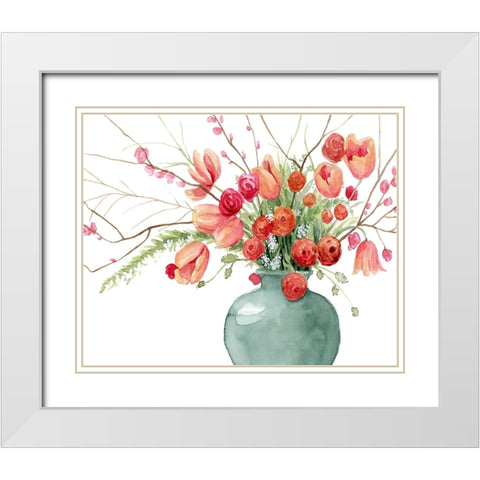 Vogue Bouquet I White Modern Wood Framed Art Print with Double Matting by Popp, Grace