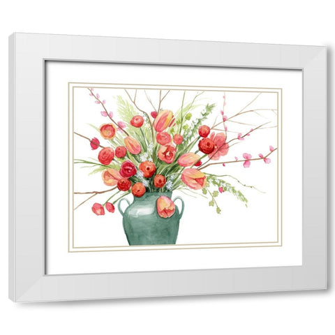 Vogue Bouquet II White Modern Wood Framed Art Print with Double Matting by Popp, Grace