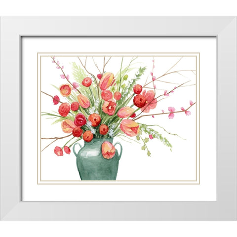 Vogue Bouquet II White Modern Wood Framed Art Print with Double Matting by Popp, Grace