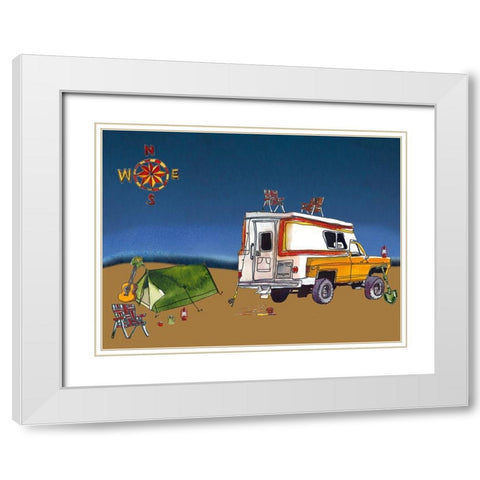 Camp Out II White Modern Wood Framed Art Print with Double Matting by McCreery, Paul