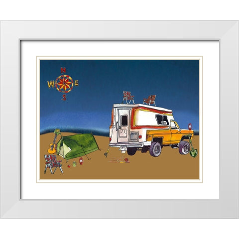 Camp Out II White Modern Wood Framed Art Print with Double Matting by McCreery, Paul