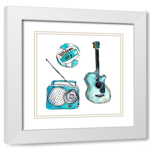 Beach Vibes III White Modern Wood Framed Art Print with Double Matting by McCreery, Paul