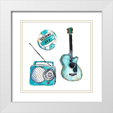 Beach Vibes III White Modern Wood Framed Art Print with Double Matting by McCreery, Paul