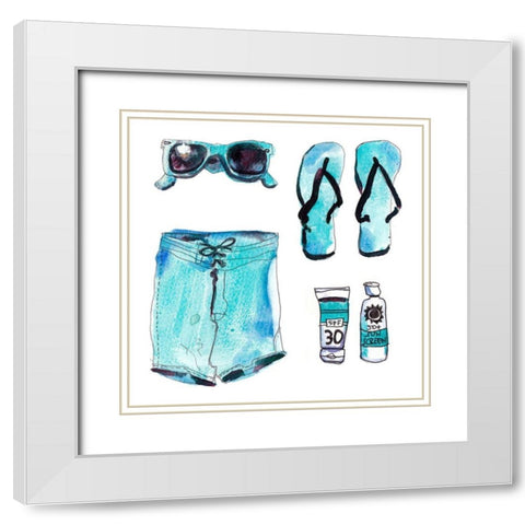 Beach Vibes IV White Modern Wood Framed Art Print with Double Matting by McCreery, Paul
