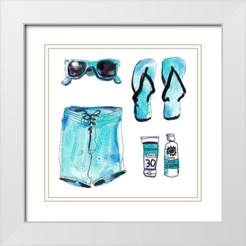 Beach Vibes IV White Modern Wood Framed Art Print with Double Matting by McCreery, Paul