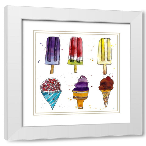 Beach Vibes V White Modern Wood Framed Art Print with Double Matting by McCreery, Paul