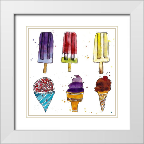 Beach Vibes V White Modern Wood Framed Art Print with Double Matting by McCreery, Paul
