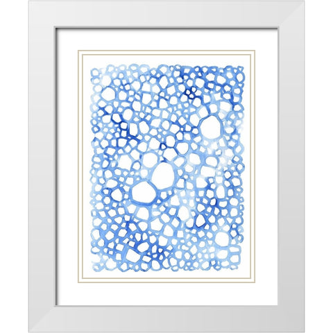 Indigo Plexus II White Modern Wood Framed Art Print with Double Matting by Borges, Victoria