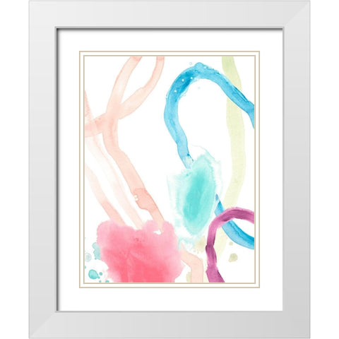 Serpentine Rainbow I White Modern Wood Framed Art Print with Double Matting by Vess, June Erica