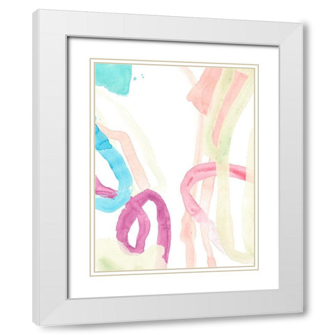 Serpentine Rainbow IV White Modern Wood Framed Art Print with Double Matting by Vess, June Erica