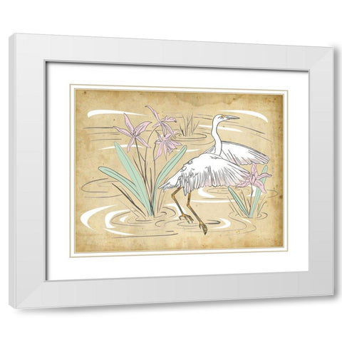 Great Egret I White Modern Wood Framed Art Print with Double Matting by Wang, Melissa