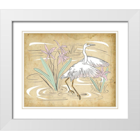 Great Egret I White Modern Wood Framed Art Print with Double Matting by Wang, Melissa