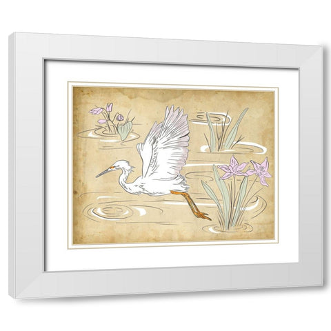 Great Egret II White Modern Wood Framed Art Print with Double Matting by Wang, Melissa