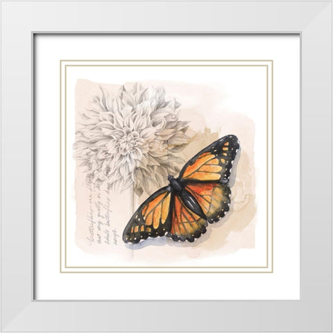 Shadow Box Butterfly I White Modern Wood Framed Art Print with Double Matting by Popp, Grace
